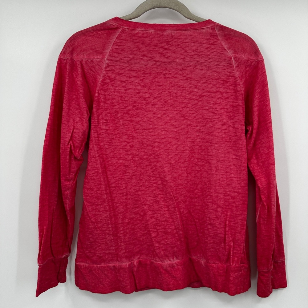 Sundance Pink Embroidered Lace Trim Cotton Slub Long Sleeve Top Medium Peasant - Picture 4 of 7